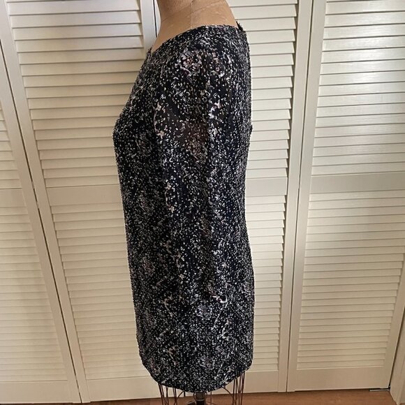 CLUB MONACO Women's Mini Dress Multicolor Sheer 3/4 sleeves Size 8 - Picture 6 of 10